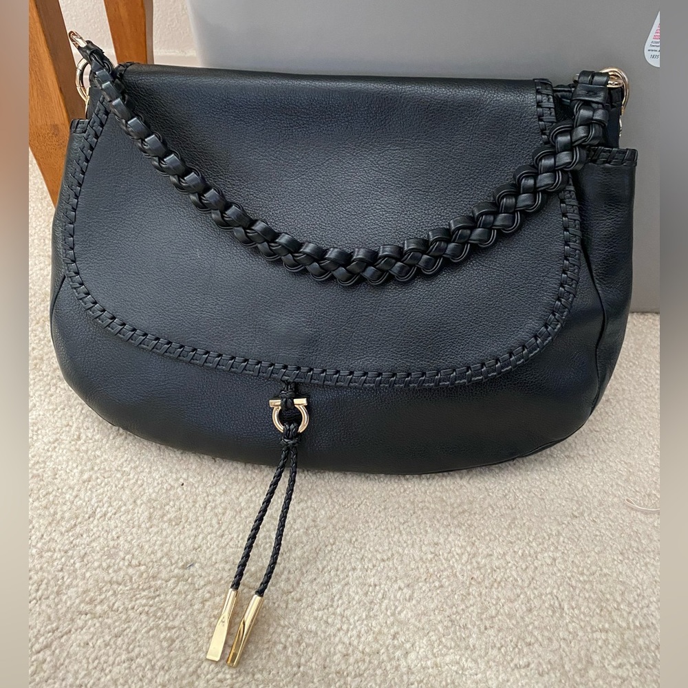 Salvatore Ferragamo black saddle bag (authentic)